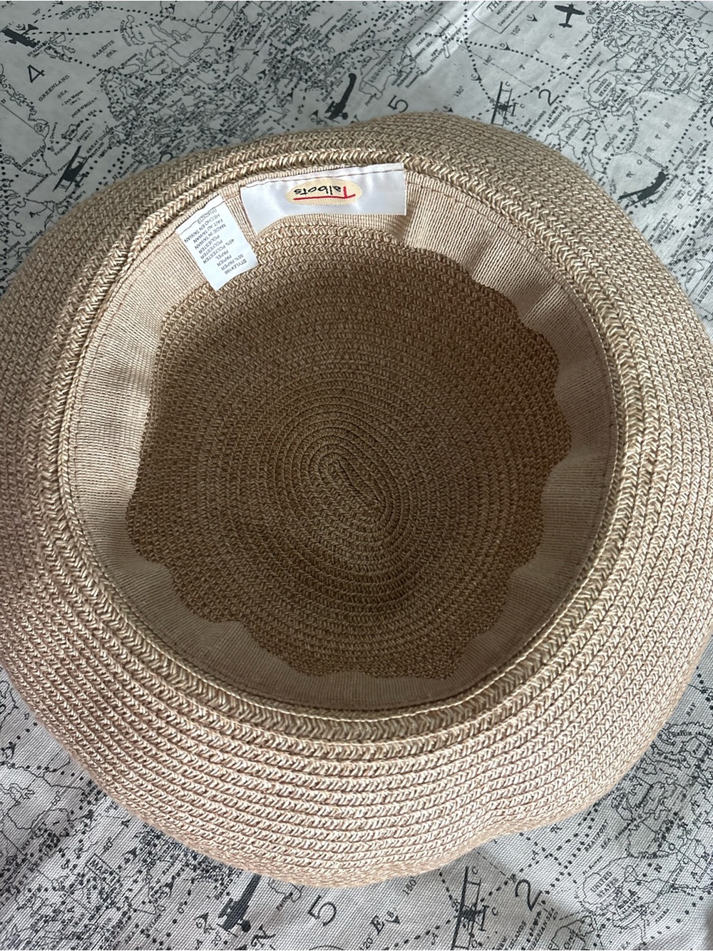 Talbots Natural Straw Wide-Brim Sun Hat - Picture 3 of 4